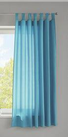 1er Set Vorhang Schal Schlaufen »Berlin« Microsatin Lichtdurchlässig Kräuselband Uni Matt 20400N Türkis HxB 175x140 cm Gardinenschal 20400Ntuerkis-175_2 | girdinenbox.com