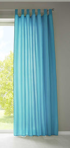 1er Set Vorhang Schal Schlaufen »Berlin« Microsatin Lichtdurchlässig Kräuselband Uni Matt 20400N Türkis HxB 245x140 cm Gardinenschal 20400Ntuerkis | girdinenbox.com