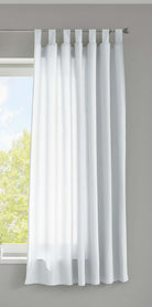 1er Set Vorhang Schal Schlaufen »Berlin« Microsatin Lichtdurchlässig Kräuselband Uni Matt 20400N Weiß HxB 175x140 cm Gardinenschal 20400Nweiss-175_2 | girdinenbox.com