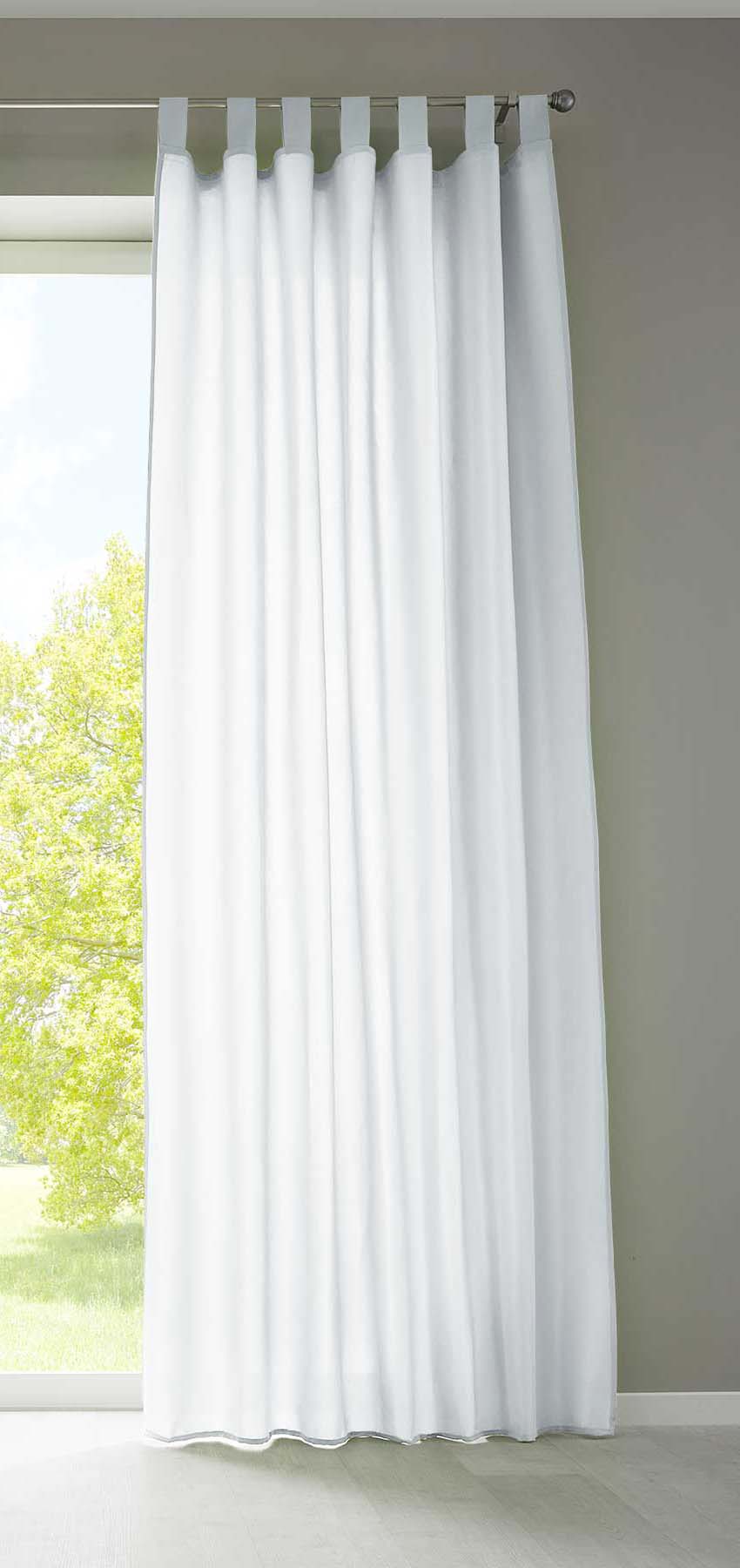 1er Set Vorhang Schal Schlaufen »Berlin« Microsatin Lichtdurchlässig Kräuselband Uni Matt 20400N Weiß HxB 245x140 cm Gardinenschal 20400Nweiss | girdinenbox.com