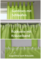 1er Set Vorhang Schal Schlaufen »Berlin« Microsatin Lichtdurchlässig Kräuselband Uni Matt 20400N Gardinenschal 20400_KOLLAGE_7 | girdinenbox.com