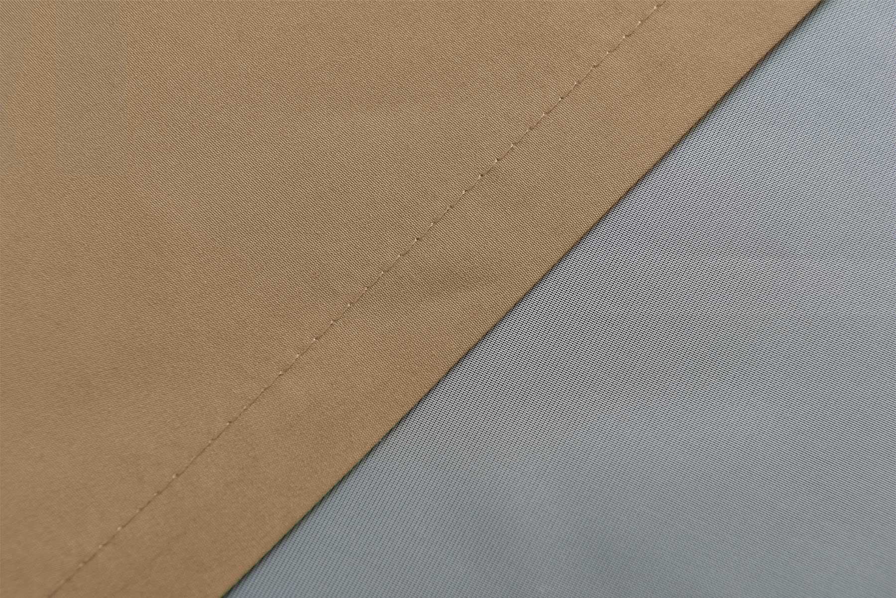 1er Set Vorhang Schal Schlaufen »Berlin« Microsatin Lichtdurchlässig Kräuselband Uni Matt 20400N Gardinenschal 20400_detail_sand_2 | girdinenbox.com