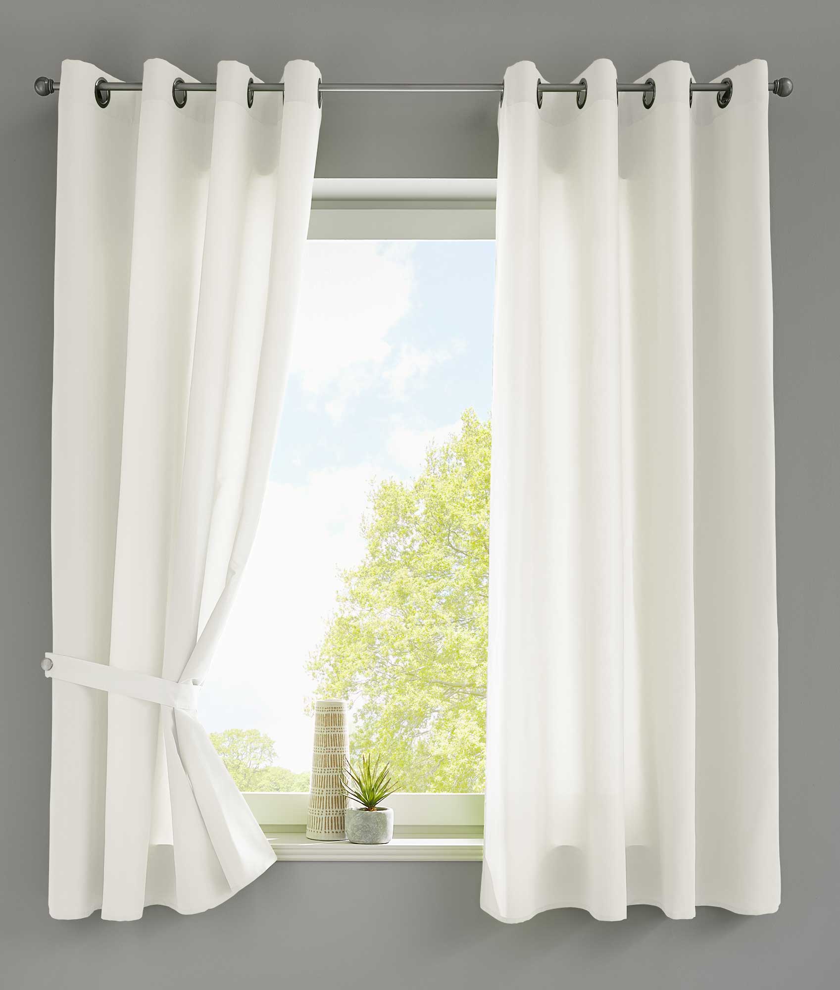 2er Set Vorhänge Schal Ösen »Berlin« Microsatin Lichtdurchlässig Uni Matt 20405N2