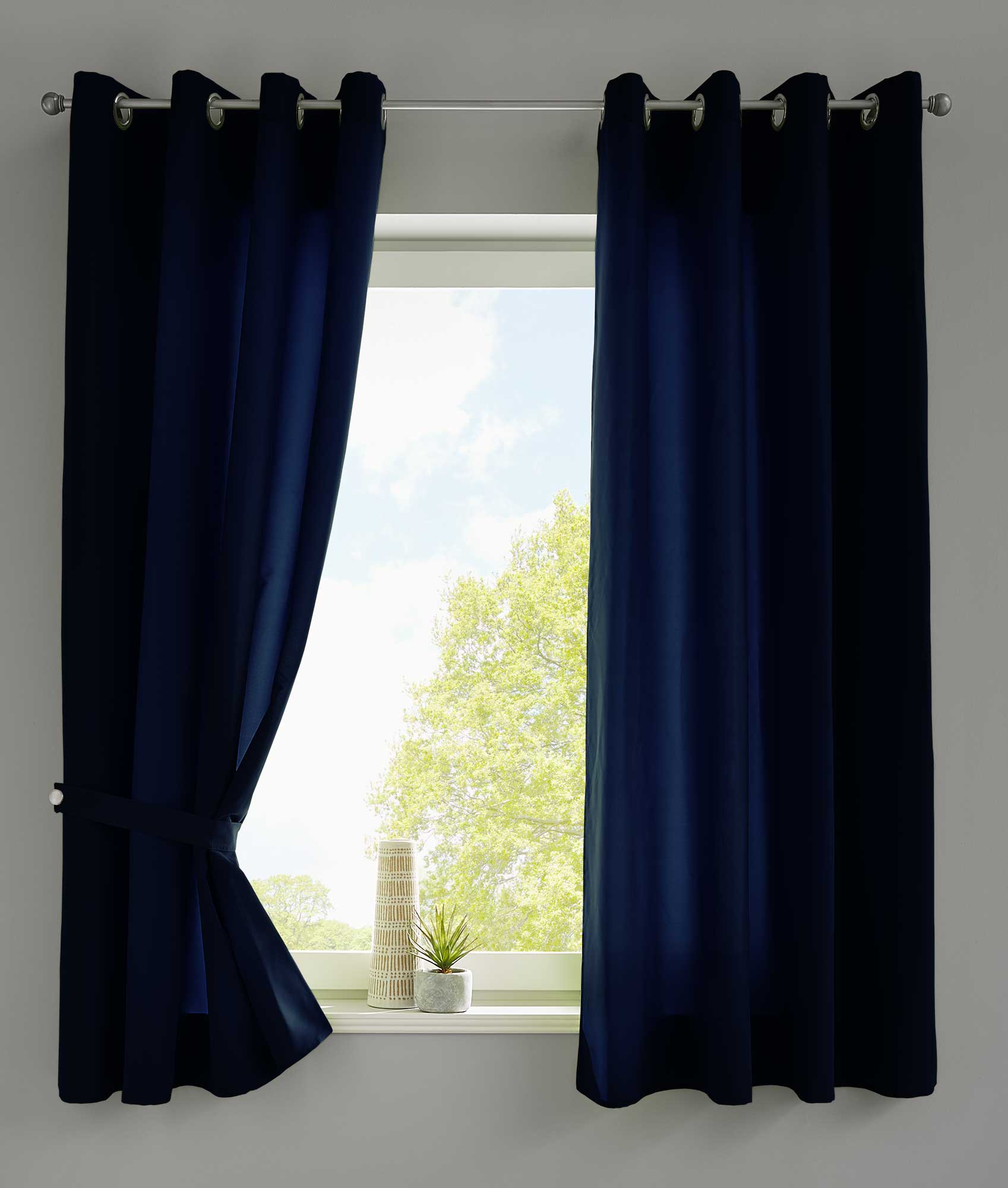 2er Set Vorhänge Schal Ösen »Berlin« Microsatin Lichtdurchlässig Uni Matt 20405N2