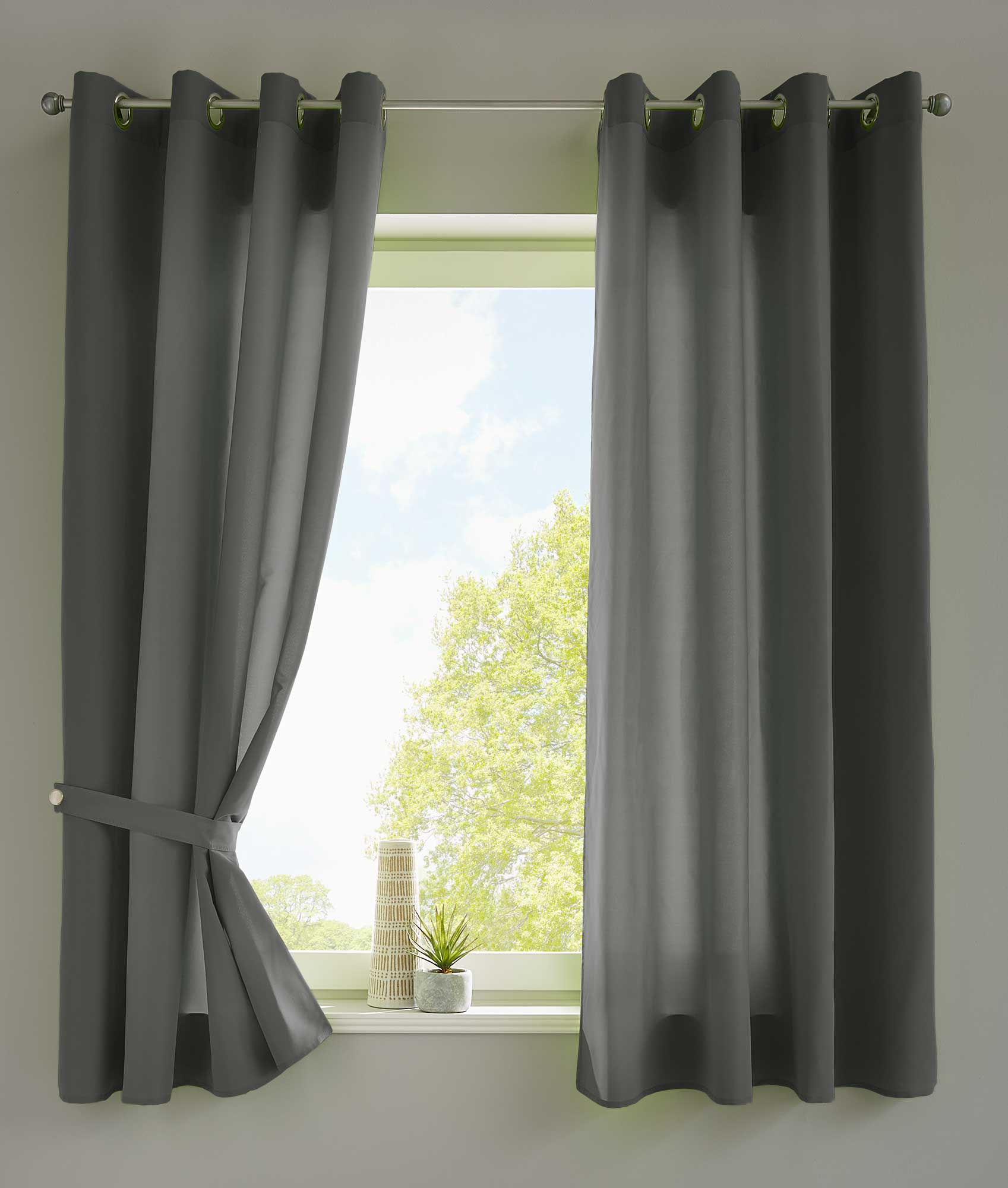 2er Set Vorhänge Schal Ösen »Berlin« Microsatin Lichtdurchlässig Uni Matt 20405N2