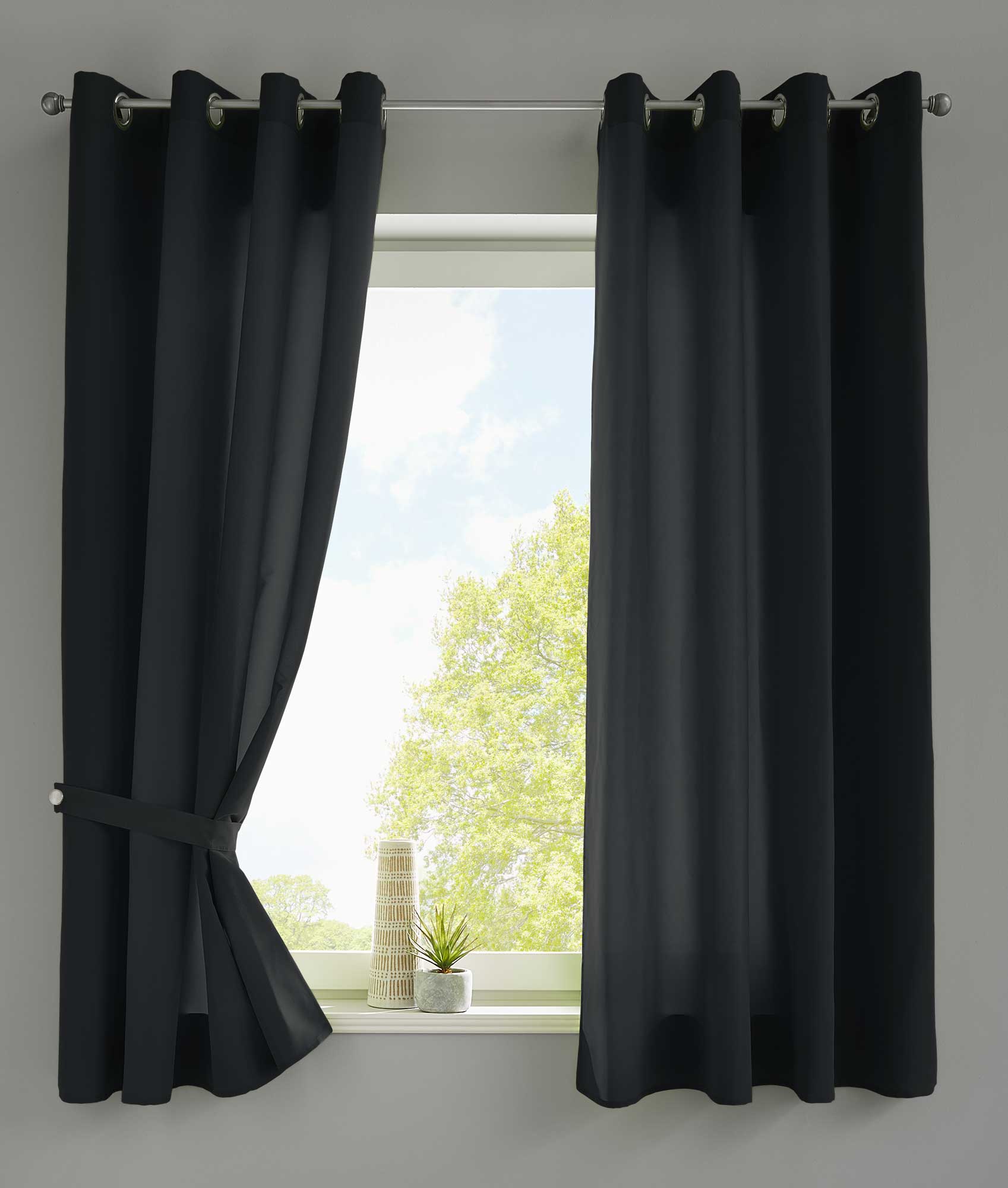 2er Set Vorhänge Schal Ösen »Berlin« Microsatin Lichtdurchlässig Uni Matt 20405N2