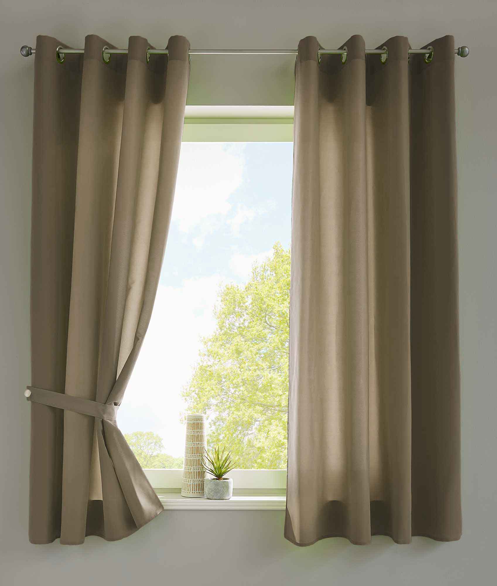 2er Set Vorhänge Schal Ösen »Berlin« Microsatin Lichtdurchlässig Uni Matt 20405N2