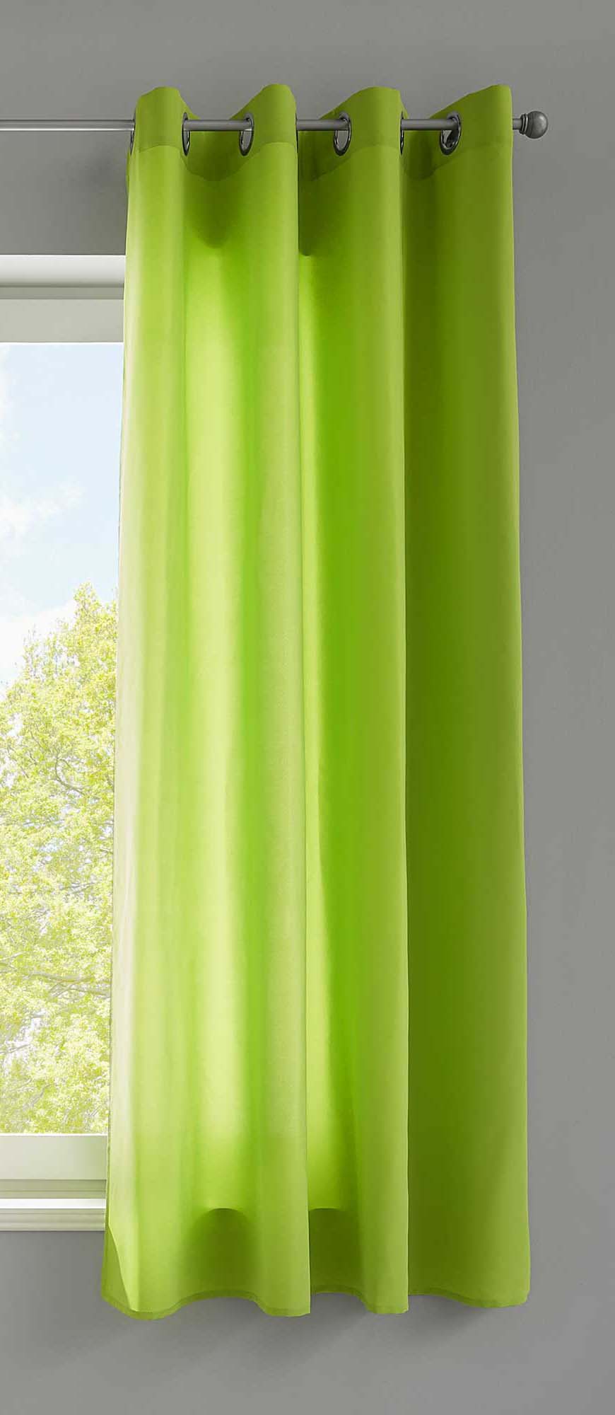 1er Set Vorhänge Schal Ösen »Berlin« Microsatin Lichtdurchlässig Uni Matt 20405N Apfelgrün HxB 145x140 cm Vorhang 20405Napfelgruen-175 | girdinenbox.com