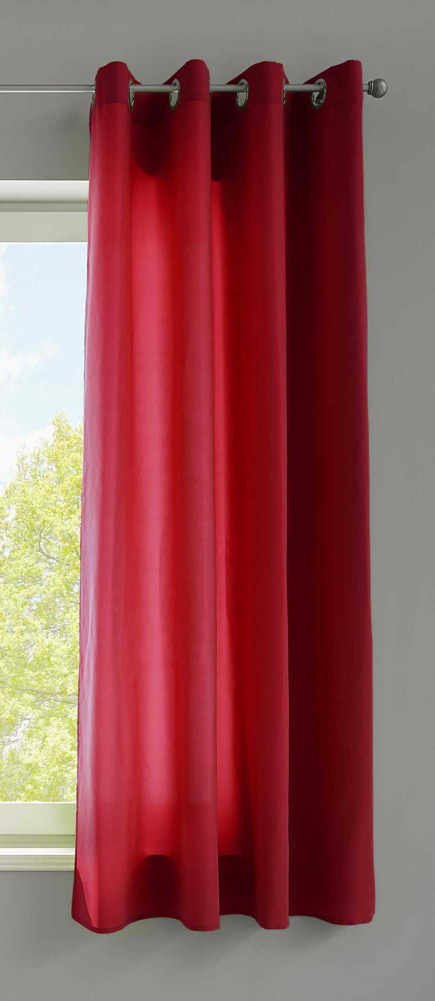 1er Set Vorhänge Schal Ösen »Berlin« Microsatin Lichtdurchlässig Uni Matt 20405N Bordeaux HxB 145x140 cm Vorhang 20405Nbordeaux-175 | girdinenbox.com