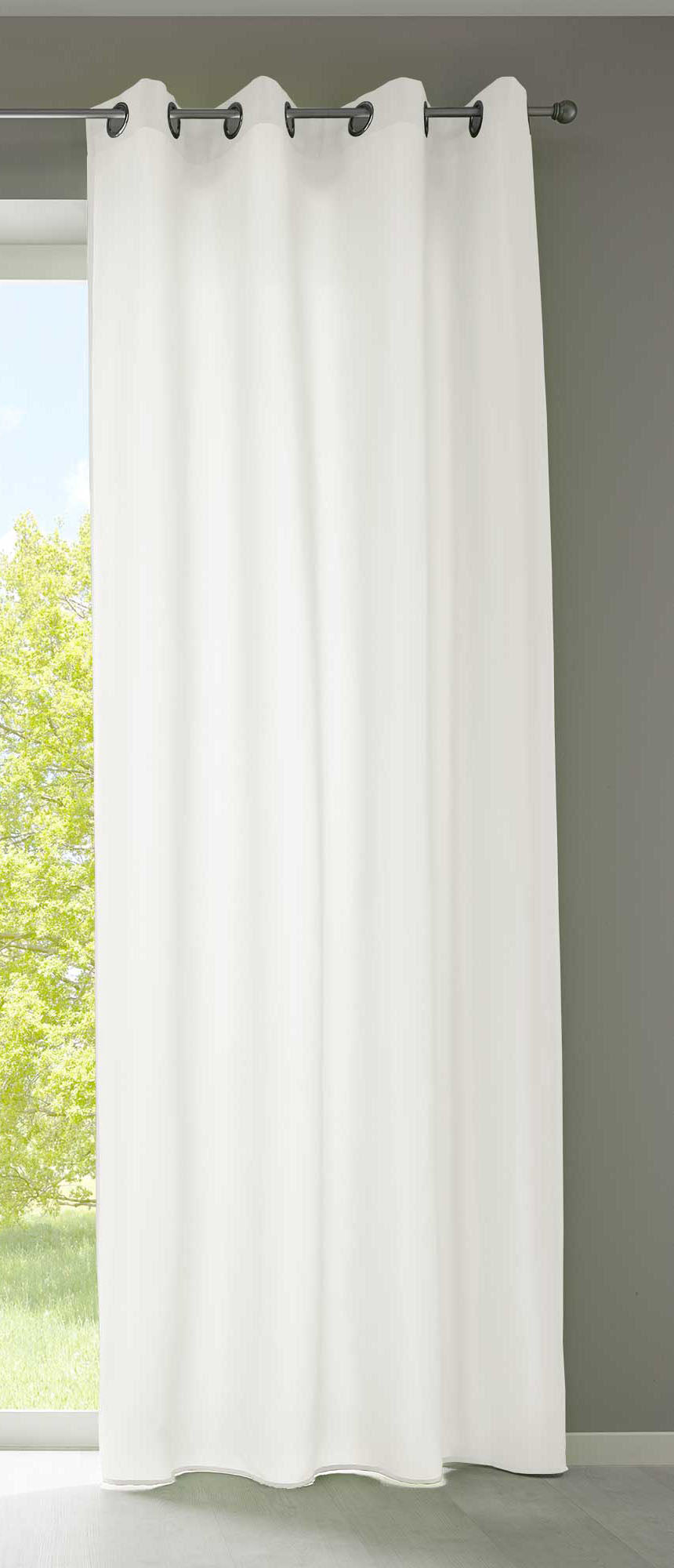 1er Set Vorhänge Schal Ösen »Berlin« Microsatin Lichtdurchlässig Uni Matt 20405N Creme HxB 245x140 cm Vorhang 20405Ncreme | girdinenbox.com