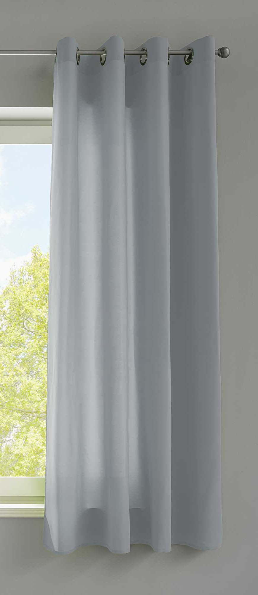 1er Set Vorhänge Schal Ösen »Berlin« Microsatin Lichtdurchlässig Uni Matt 20405N