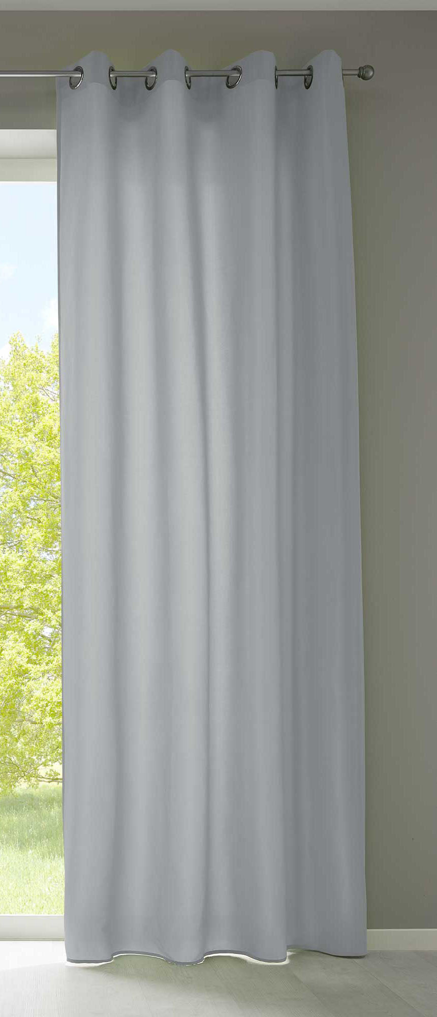 1er Set Vorhänge Schal Ösen »Berlin« Microsatin Lichtdurchlässig Uni Matt 20405N Grau HxB 225x140 cm Vorhang 20405Ngrau_53ce5700-5d75-4d9d-a402-aa86a32cb249 | girdinenbox.com