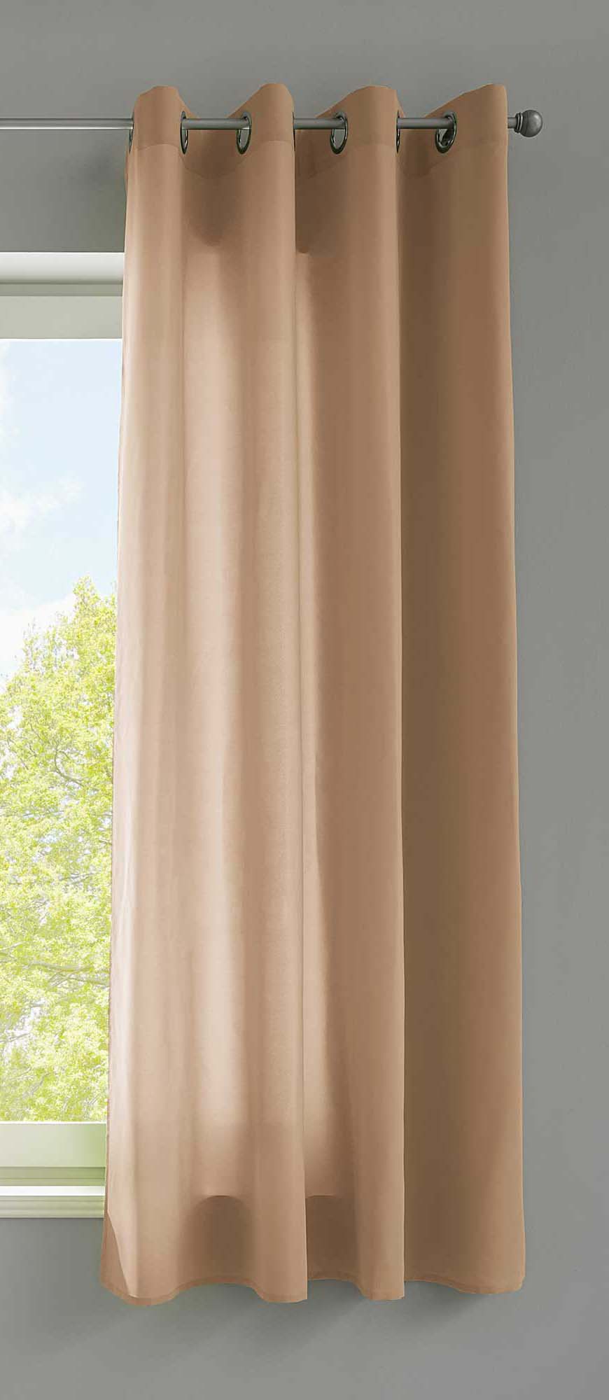 1er Set Vorhänge Schal Ösen »Berlin« Microsatin Lichtdurchlässig Uni Matt 20405N Sand HxB 175x140 cm Vorhang 20405Nsand-175_4eb6fbc8-0138-4f4a-a6c3-6354350d968d | girdinenbox.com