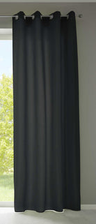 1er Set Vorhänge Schal Ösen »Berlin« Microsatin Lichtdurchlässig Uni Matt 20405N Schwarz HxB 245x140 cm Vorhang 20405Nschwarz | girdinenbox.com