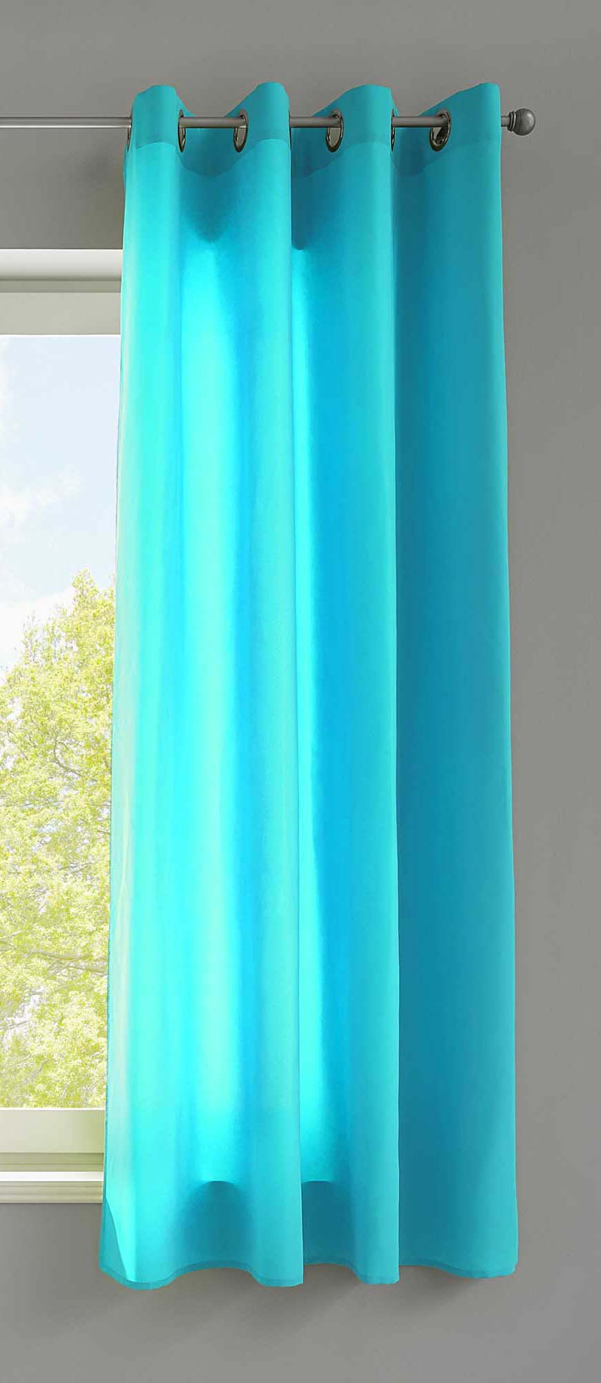 1er Set Vorhänge Schal Ösen »Berlin« Microsatin Lichtdurchlässig Uni Matt 20405N Türkis HxB 145x140 cm Vorhang 20405Ntuerkis-175 | girdinenbox.com