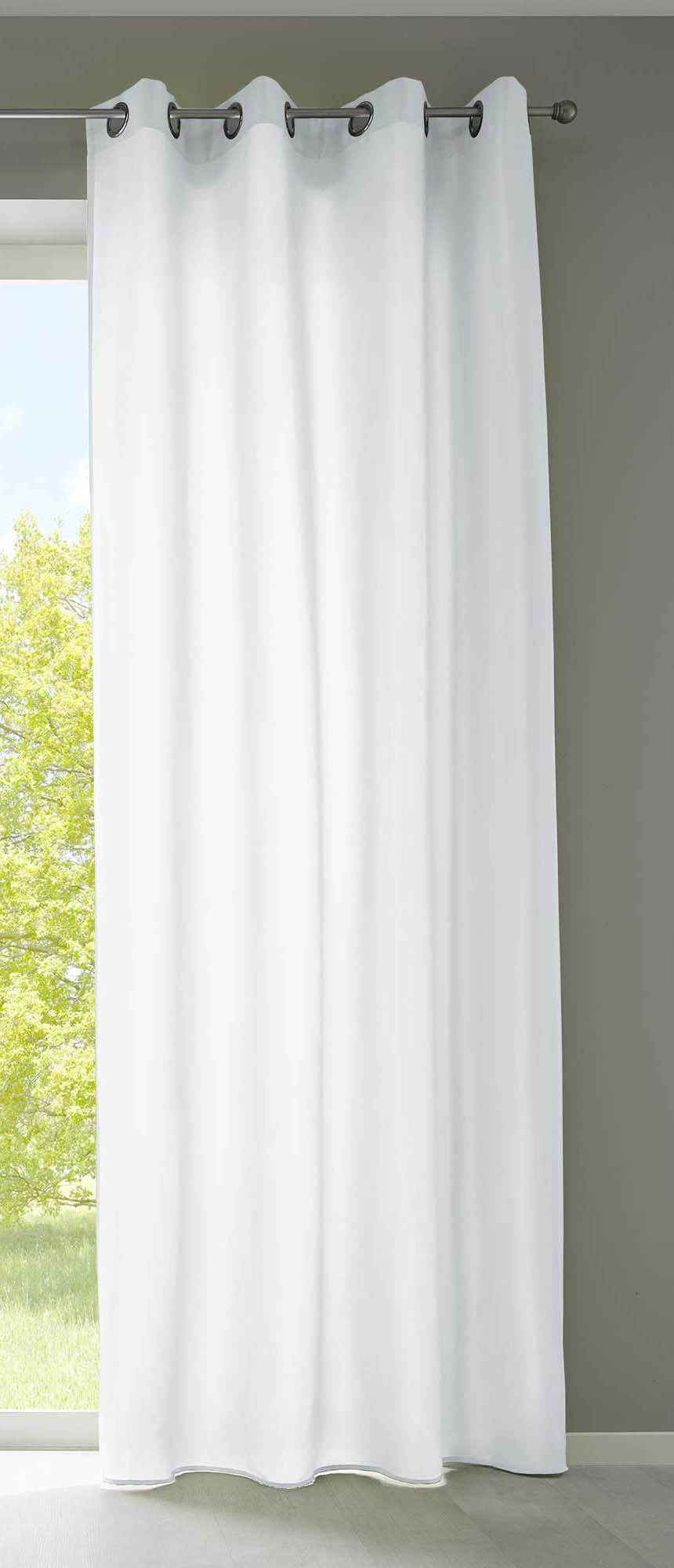 1er Set Vorhänge Schal Ösen »Berlin« Microsatin Lichtdurchlässig Uni Matt 20405N Weiß HxB 245x140 cm Vorhang 20405Nweiss | girdinenbox.com