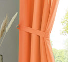 1er Set Vorhang Schal Schlaufen »Berlin« Microsatin Lichtdurchlässig Kräuselband Uni Matt 20400N Gardinenschal 20405_raff_orange_1 | girdinenbox.com