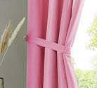 1er Set Vorhang Schal Schlaufen »Berlin« Microsatin Lichtdurchlässig Kräuselband Uni Matt 20400N Gardinenschal 20405_raff_pink_1 | girdinenbox.com