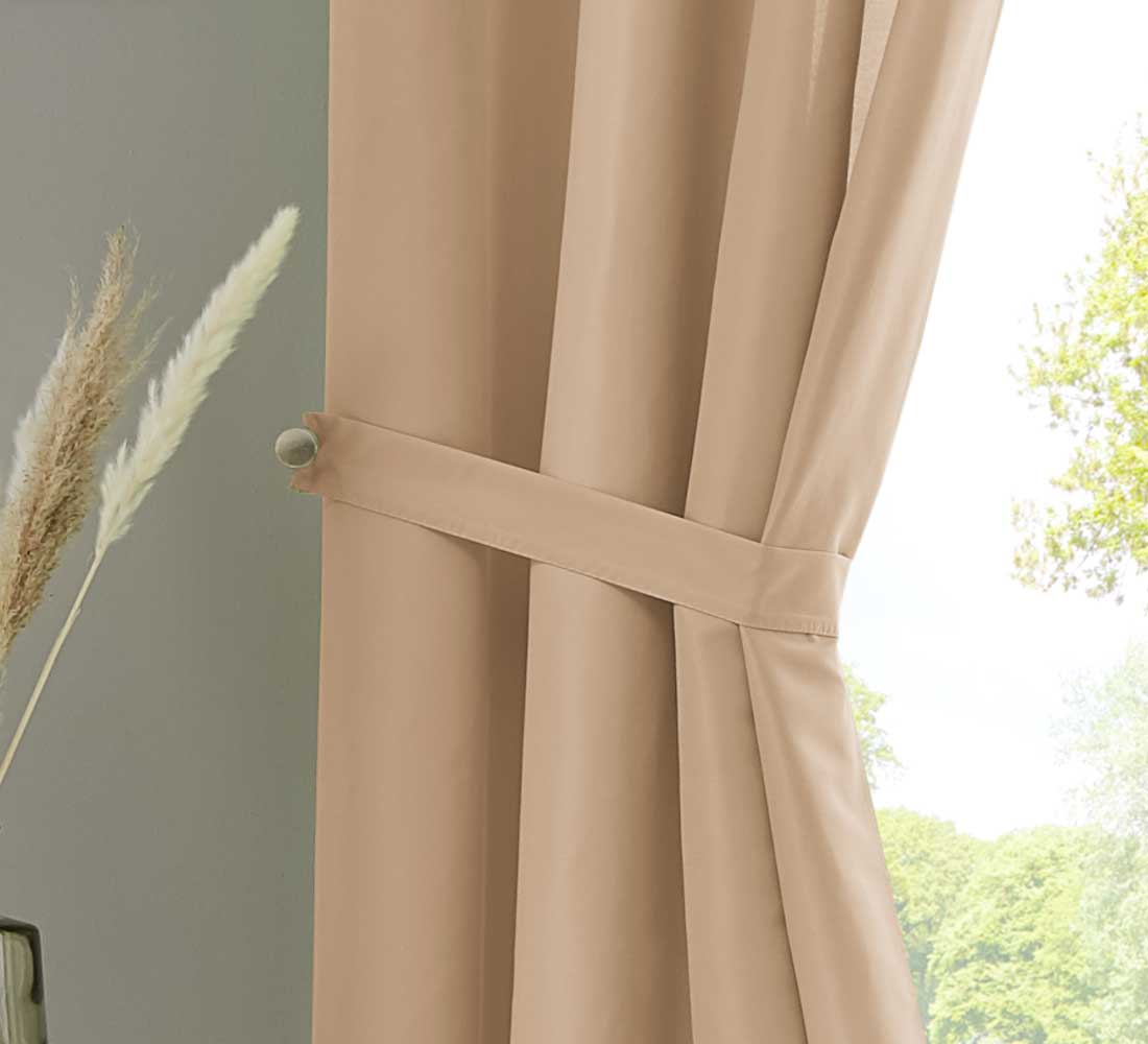 1er Set Vorhänge Schal Ösen »Berlin« Microsatin Lichtdurchlässig Uni Matt 20405N Vorhang 20405_raff_sand_3fde3127-0874-4420-8632-6304d2b61b26 | girdinenbox.com