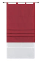 Doppel Raffrollo Palma Microsatin matt Voile Faltgardinen Faltrollo Schlaufenrollo mit Universalgardinenband 20410 Bordeaux 100 x 175 (BxH) Raffrollo 20410bordeaux | girdinenbox.com