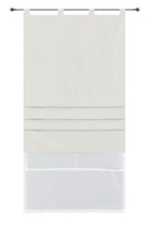 Doppel Raffrollo Palma Microsatin matt Voile Faltgardinen Faltrollo Schlaufenrollo mit Universalgardinenband 20410 Creme 80 x 175 (BxH) Raffrollo 20410creme_6ad1dee7-47fc-4964-94f6-1f1f0840fc2d | girdinenbox.com