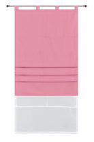Doppel Raffrollo Palma Microsatin matt Voile Faltgardinen Faltrollo Schlaufenrollo mit Universalgardinenband 20410 Pink 100 x 175 (BxH) Raffrollo 20410pink | girdinenbox.com
