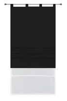 Doppel Raffrollo Palma Microsatin matt Voile Faltgardinen Faltrollo Schlaufenrollo mit Universalgardinenband 20410 Schwarz 100 x 175 (BxH) Raffrollo 20410schwarz | girdinenbox.com