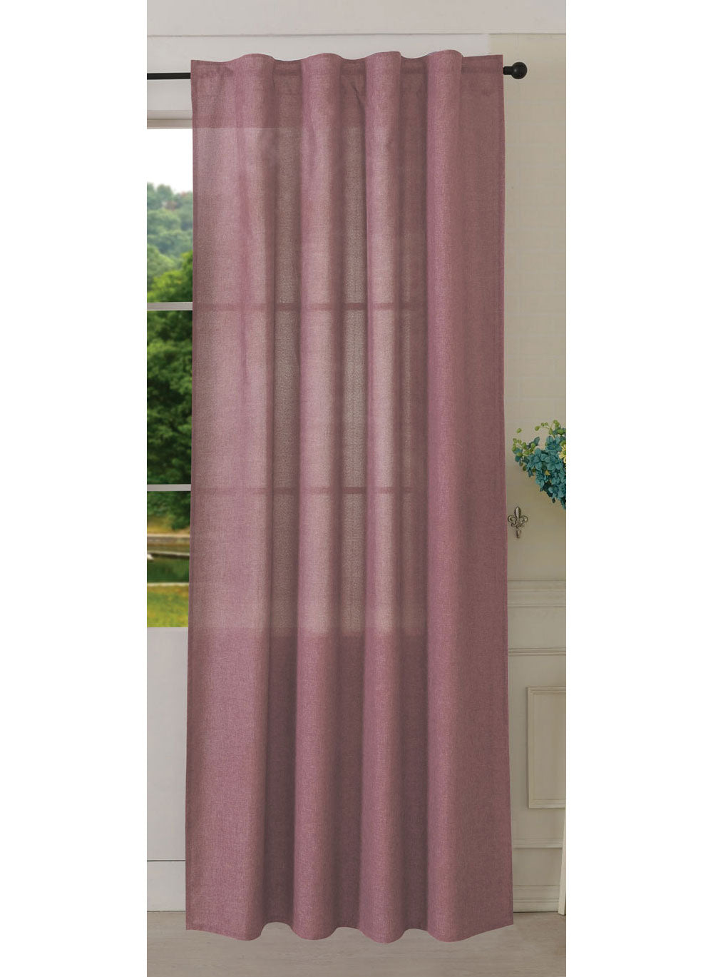 Vorhang Schal verdeckte Schlaufen >>Cationic<< blickdicht Leinen Optik natura seidenmatt (HxB) Landhaus Stil 20440 Altrosa Vorhang 20440altrosa | girdinenbox.com