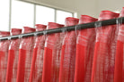 Vorhang Schal verdeckte Schlaufen >>Linene<< blickdicht Leinen Optik Natur Grobfaser (HxB) Lanhaus Stil schwere Qualität 20445 Vorhang 20445_rot_9 | girdinenbox.com
