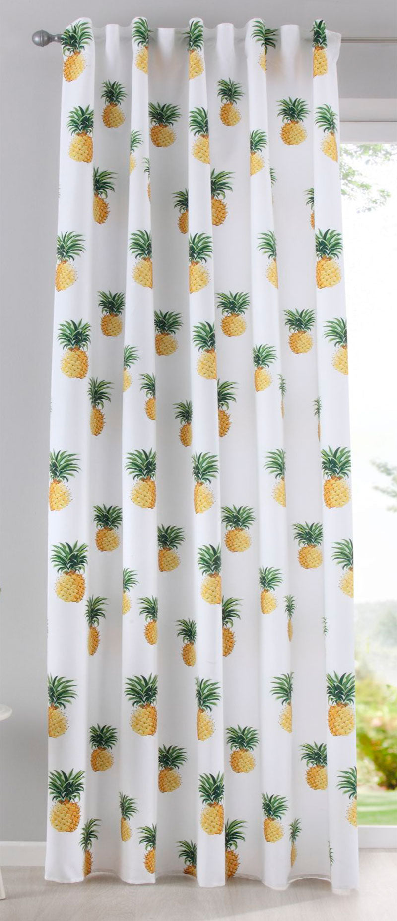 Vorhang Schal blickdicht verdeckte Schlaufen Universalband Digitaldruck (Höhe x Breite cm) 20490 Ananas Vorhang 20490ananas | girdinenbox.com