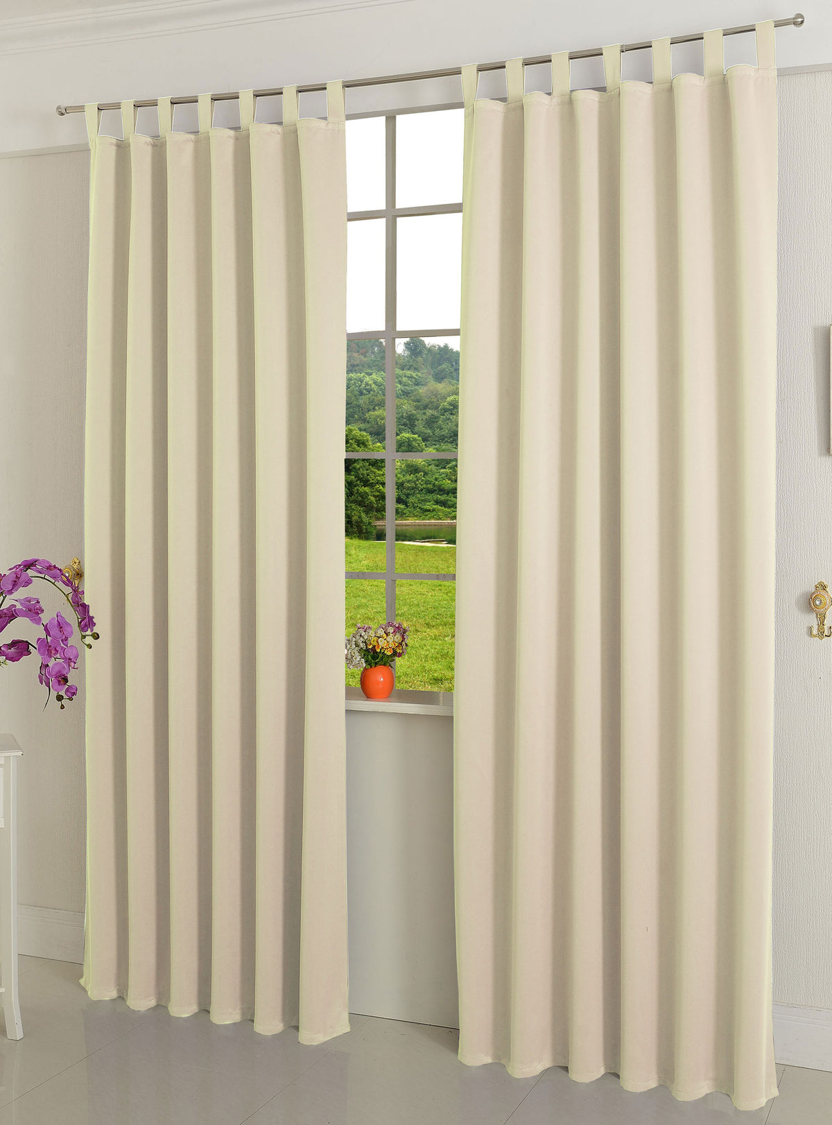 Verdunkelungsvorhag mit Schlaufen matt uni Farben aus weichfallenden blickdichten Stoff blickdicht Blackout 20610 Angora 245x135 (HxB) Vorhang 20610angora | girdinenbox.com