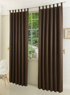 Verdunkelungsvorhag mit Schlaufen matt uni Farben aus weichfallenden blickdichten Stoff blickdicht Blackout 20610 Braun 245x135 (HxB) Vorhang 20610braun | girdinenbox.com