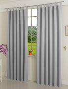Verdunkelungsvorhag mit Schlaufen matt uni Farben aus weichfallenden blickdichten Stoff blickdicht Blackout 20610 Grau 245x135 (HxB) Vorhang 20610grau | girdinenbox.com