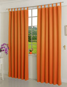 Verdunkelungsvorhag mit Schlaufen matt uni Farben aus weichfallenden blickdichten Stoff blickdicht Blackout 20610 Orange 245x135 (HxB) Vorhang 20610orange | girdinenbox.com