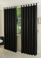 Verdunkelungsvorhag mit Schlaufen matt uni Farben aus weichfallenden blickdichten Stoff blickdicht Blackout 20610 Schwarz 245x135 (HxB) Vorhang 20610schwarz | girdinenbox.com