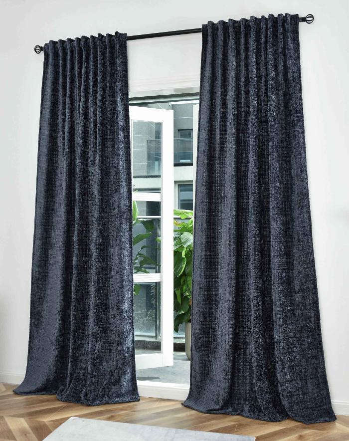 2er Set Vorhänge Chenille Jacquard »RIGA« mit Multiband-Aufhängung Luxuriöser Stil für Ihr Zuhause 2023500-2 Blau Vorhang Set 47595873370376_027938f0-e9eb-49ff-bb2f-f998d7840614 | girdinenbox.com
