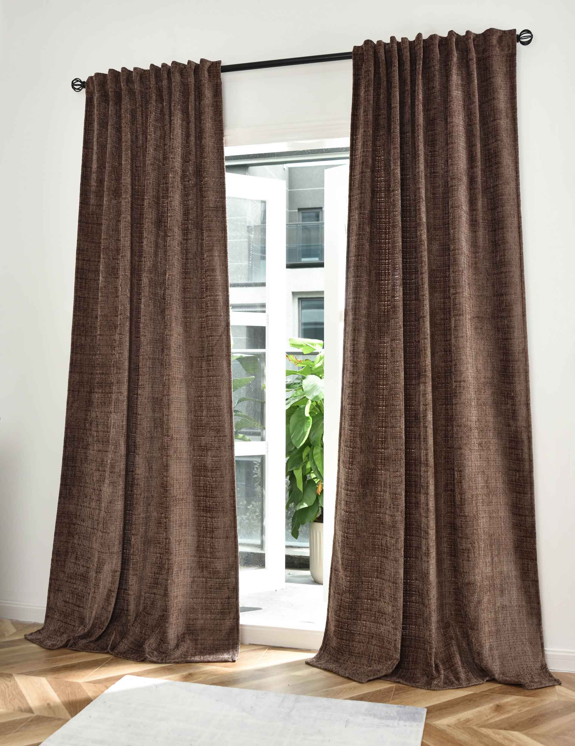 2er Set Vorhänge Chenille Jacquard »RIGA« mit Multiband-Aufhängung Luxuriöser Stil für Ihr Zuhause 2023500-2 Braun Vorhang Set 47595883528456_4ef643a3-d2cd-4395-b156-038420878c57 | girdinenbox.com