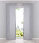 2er Pack Flächenvorhänge Schiebegardinen komplett Set Cationic blickdicht Leinen Optik natura seidenmatt Landhaus Stil 204411-2 Grau Schiebegardine Fl_chenvorh_nge_grau | girdinenbox.com