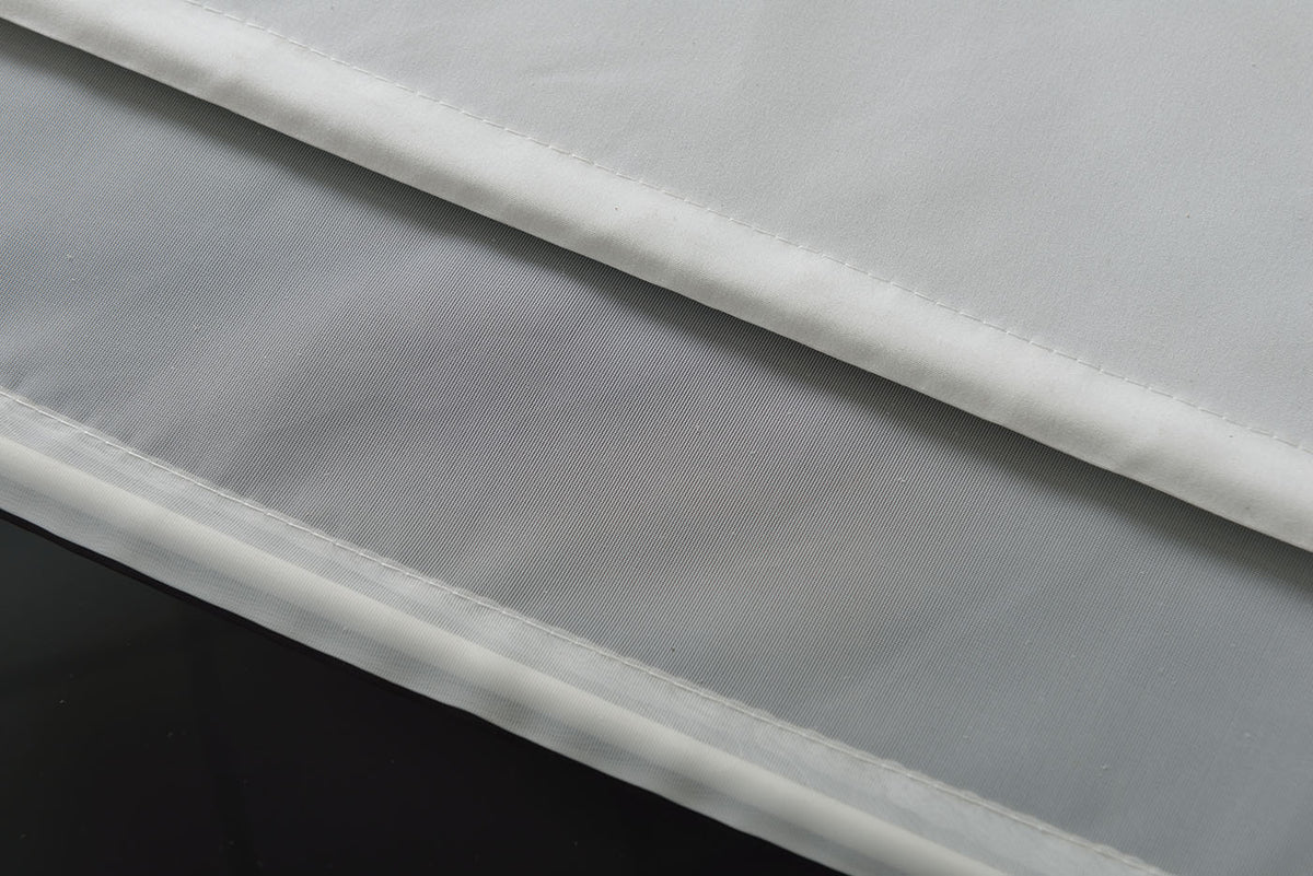 Doppel Raffrollo Palma Microsatin matt Voile Faltgardinen Faltrollo Schlaufenrollo mit Universalgardinenband 20410 Raffrollo Img29914 | girdinenbox.com