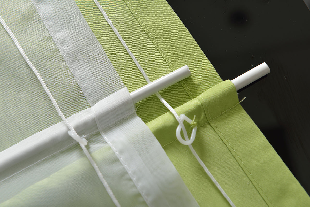 Doppel Raffrollo Palma Microsatin matt Voile Faltgardinen Faltrollo Schlaufenrollo mit Universalgardinenband 20410 Raffrollo Img35837 | girdinenbox.com