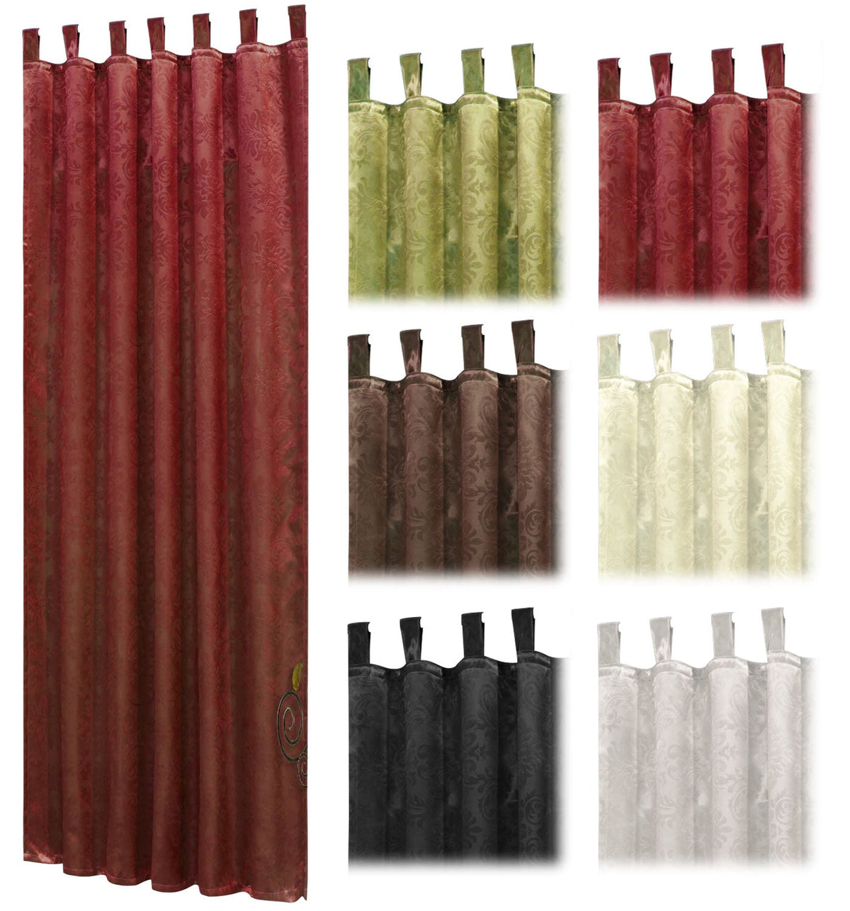 Satin Emboss / Reliefprägung bemustert Vorhang Gardine Barock -20380- Blickdicht zum Verdunkeln mit Schlaufen und eingenähtem Kräuselband, (Höhe x Breite in cm) 20380 Vorhang Satin_Emboss_-_Reliefpragung_bemustert_Vorhang_Gardine_Barock_-20380-_Blickdicht_zum_Verdunkeln_mit_Schlaufen_und_eingenahtem_Krauselband_Hohe_x_Breite_in_cm_20380_-_Gardinenbox. | girdinenbox.com
