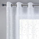 Gardine Ösen Schal Vorhang POMPEI Relief Stickerei Transparent Raffhalter 10000178 Gardinenschal blatt_weiss | girdinenbox.com