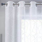 Gardine Ösen Schal Vorhang POMPEI Relief Stickerei Transparent Raffhalter 10000178 Gardinenschal linie_weiss | girdinenbox.com