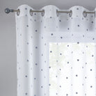 Gardine Ösen Schal Vorhang POMPEI Relief Stickerei Transparent Raffhalter 10000178 Gardinenschal punkt_grau | girdinenbox.com