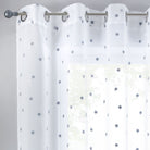 Gardine Ösen Schal Vorhang POMPEI Relief Stickerei Transparent Raffhalter 10000178 Gardinenschal stern_grau | girdinenbox.com